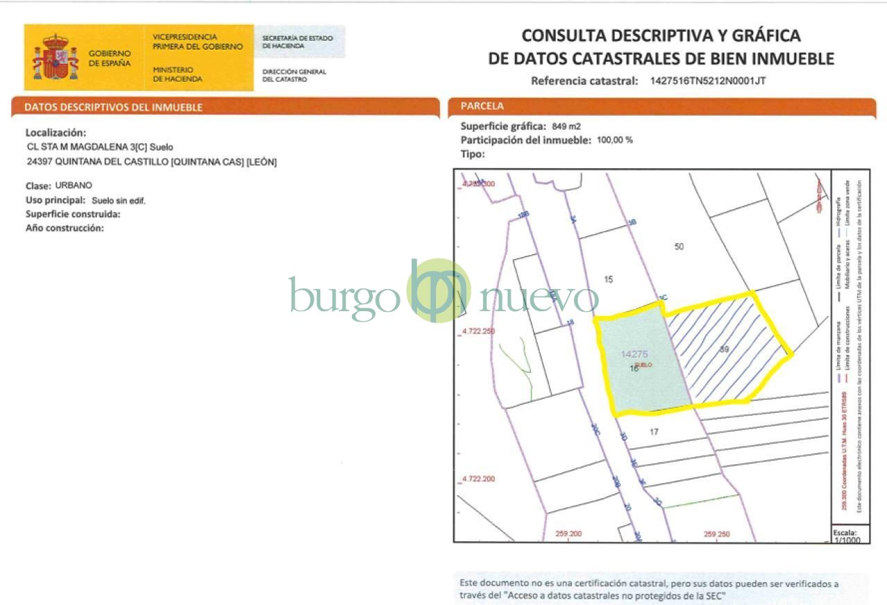 SOLARES EN VENTA, A 10 KM. DE CARRIZO DE LA RIBERA