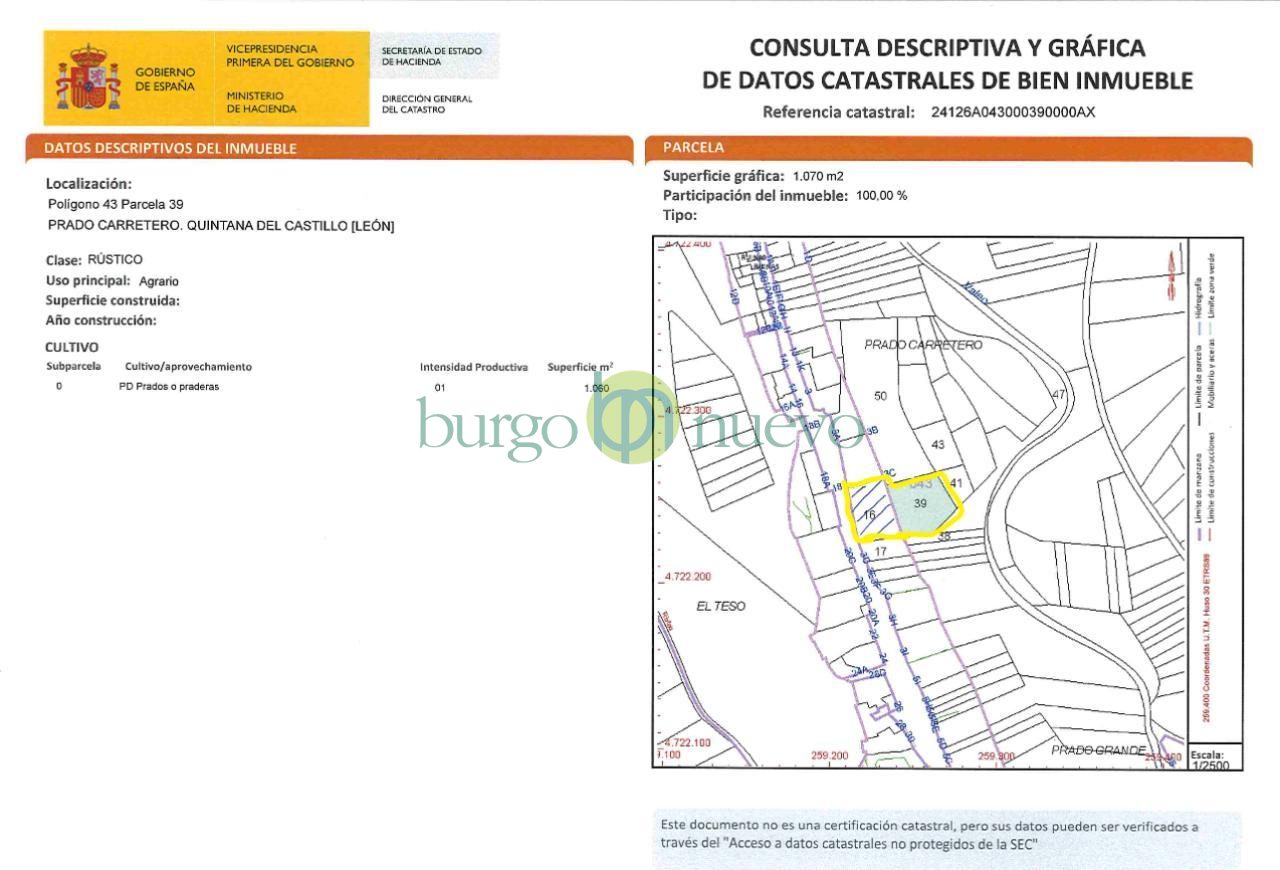 SOLARES EN VENTA, A 10 KM. DE CARRIZO DE LA RIBERA
