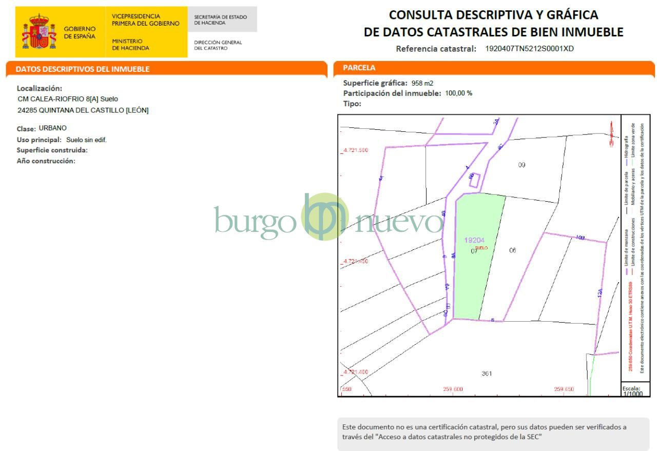 SOLAR EN VENTA, A 10 KM. DE CARRIZO DE LA RIBERA